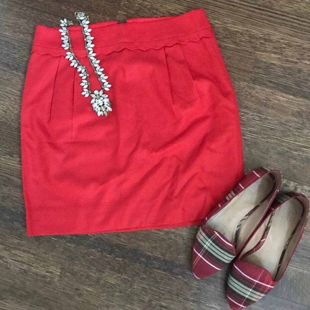 JCrew Red Skirt